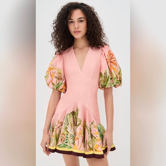 ALÉMAIS Papaya linen-blend minidress - Picture 3 of 10